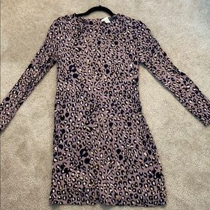 H&M Lavender Cheetah Print Dress Size 8